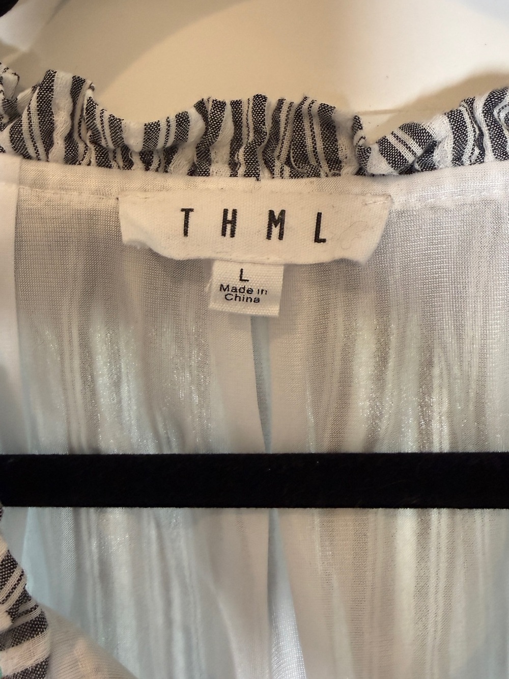 THML Embroidered Striped Boho Swing Midi Dress Size L - Picture 5 of 11